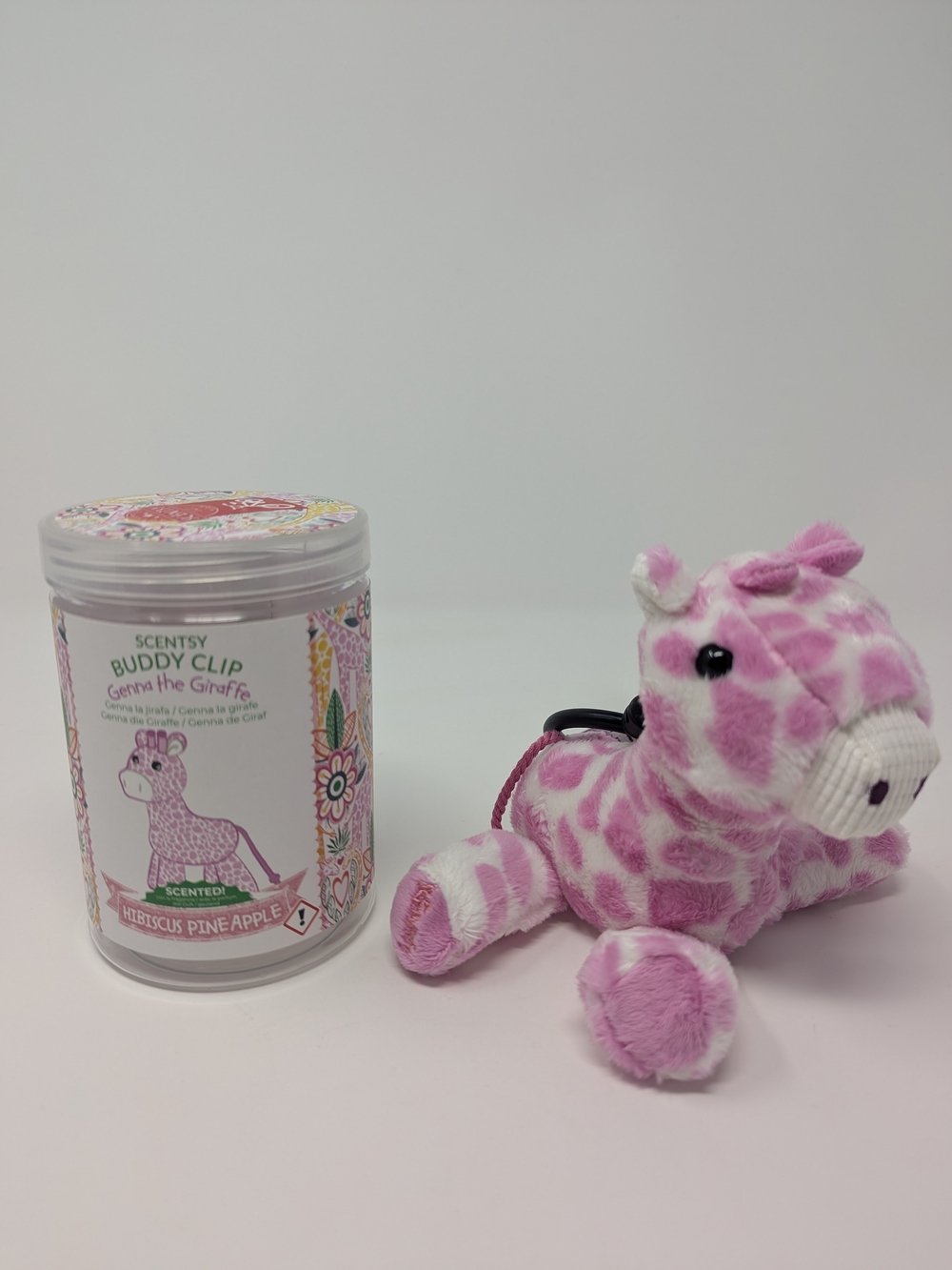 Scentsy Pink Giraffe Buddy Clip - Hibiscus Pineapple Scent